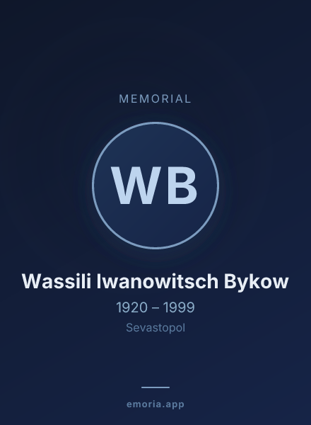 Memorial portrait of Wassili Iwanowitsch Bykow
