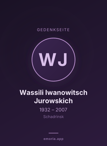 Gedenkportrait von Wassili Iwanowitsch Jurowskich