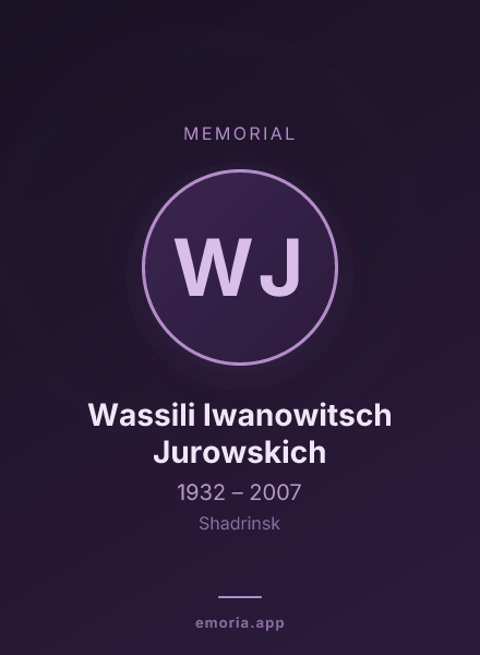 Memorial portrait of Wassili Iwanowitsch Jurowskich