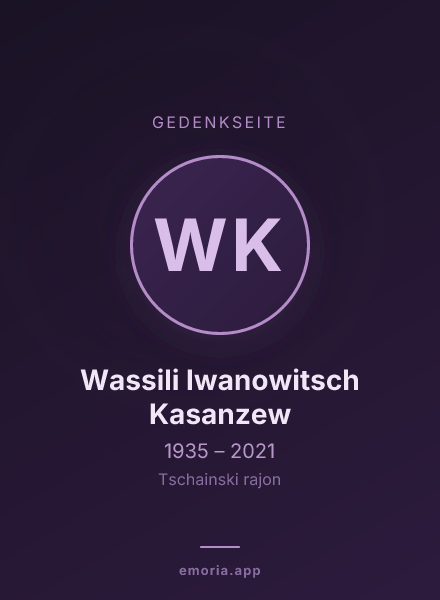 Gedenkportrait von Wassili Iwanowitsch Kasanzew