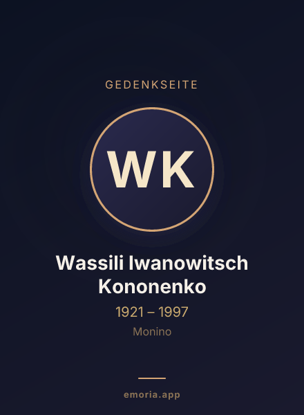 Gedenkportrait von Wassili Iwanowitsch Kononenko