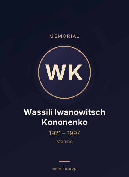 Memorial portrait of Wassili Iwanowitsch Kononenko
