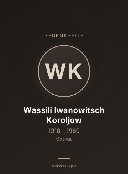 Gedenkportrait von Wassili Iwanowitsch Koroljow