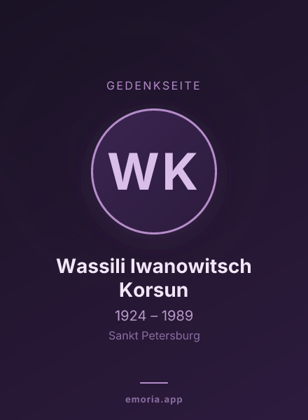 Gedenkportrait von Wassili Iwanowitsch Korsun