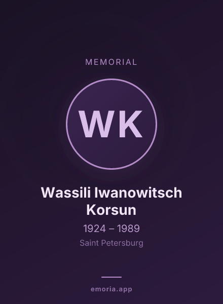 Memorial portrait of Wassili Iwanowitsch Korsun