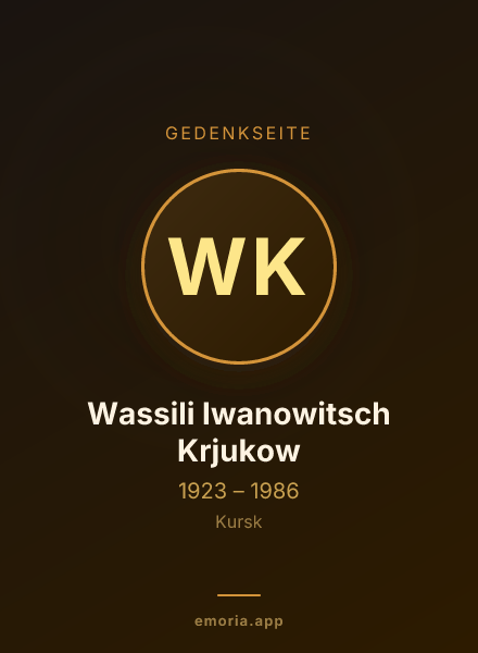 Gedenkportrait von Wassili Iwanowitsch Krjukow