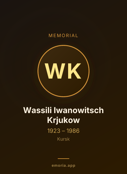 Memorial portrait of Wassili Iwanowitsch Krjukow