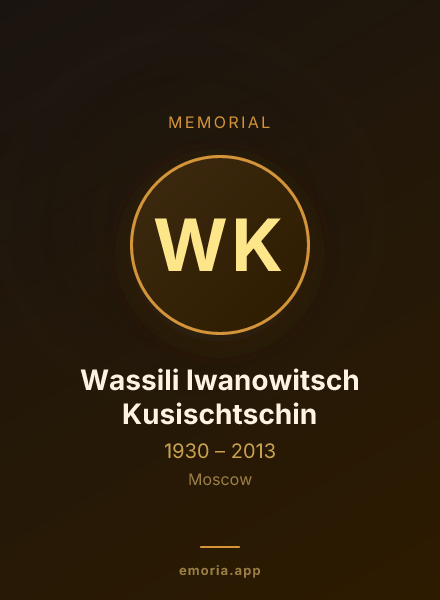 Memorial portrait of Wassili Iwanowitsch Kusischtschin