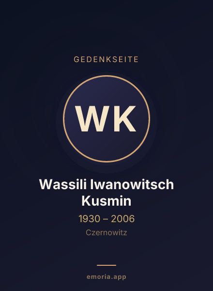 Gedenkportrait von Wassili Iwanowitsch Kusmin