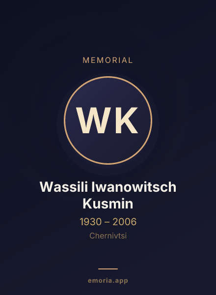 Memorial portrait of Wassili Iwanowitsch Kusmin