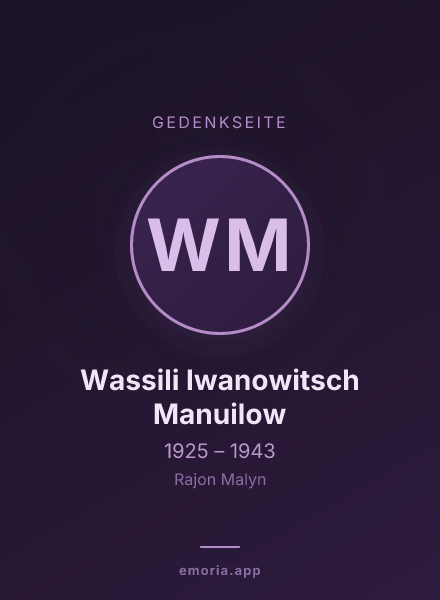 Gedenkportrait von Wassili Iwanowitsch Manuilow