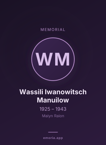Memorial portrait of Wassili Iwanowitsch Manuilow