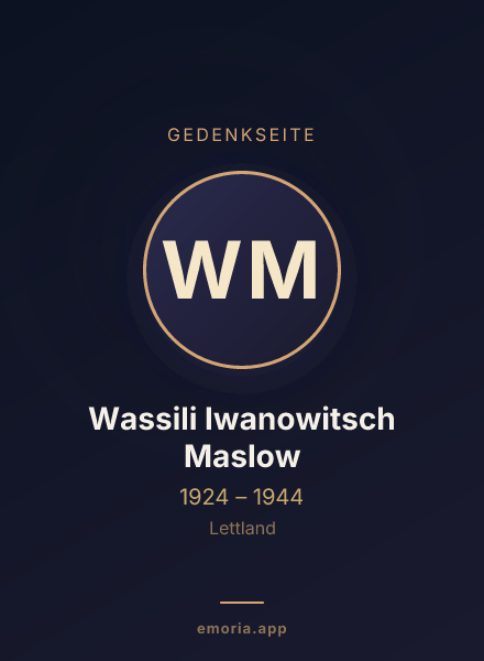 Gedenkportrait von Wassili Iwanowitsch Maslow