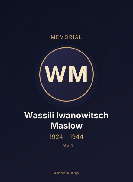 Memorial portrait of Wassili Iwanowitsch Maslow