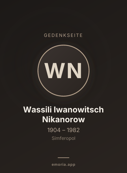 Gedenkportrait von Wassili Iwanowitsch Nikanorow
