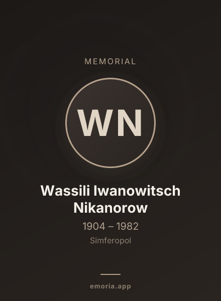 Memorial portrait of Wassili Iwanowitsch Nikanorow
