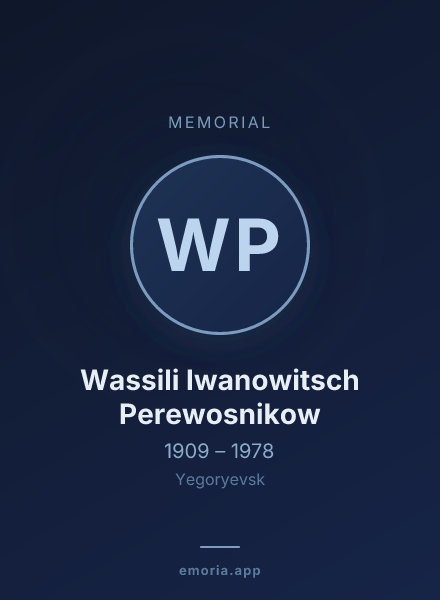 Memorial portrait of Wassili Iwanowitsch Perewosnikow
