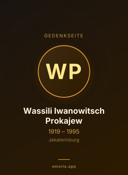 Gedenkportrait von Wassili Iwanowitsch Prokajew