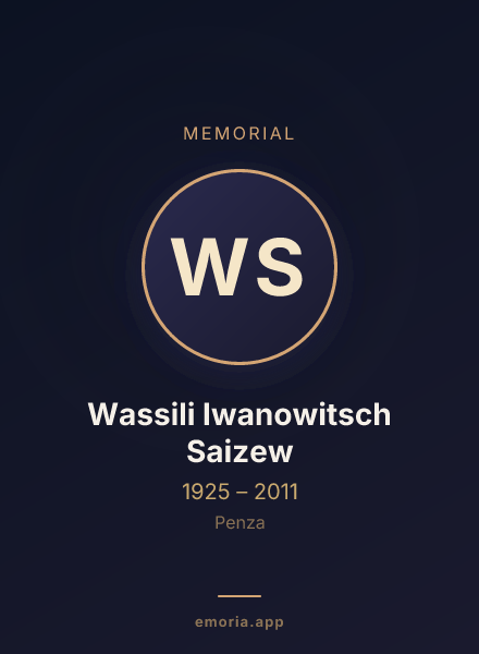 Memorial portrait of Wassili Iwanowitsch Saizew
