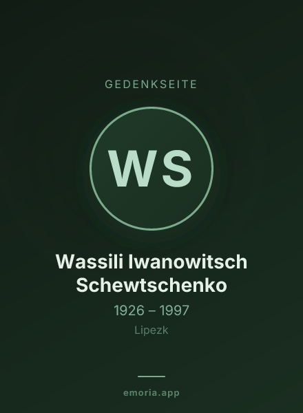 Gedenkportrait von Wassili Iwanowitsch Schewtschenko