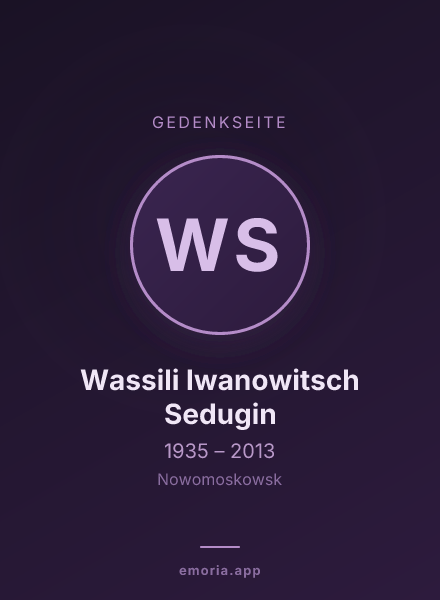 Gedenkportrait von Wassili Iwanowitsch Sedugin