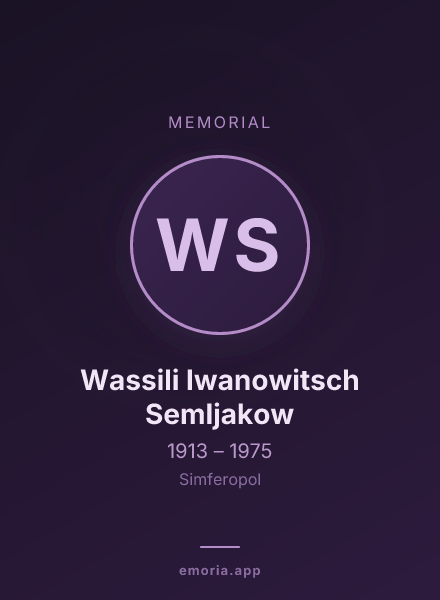 Memorial portrait of Wassili Iwanowitsch Semljakow