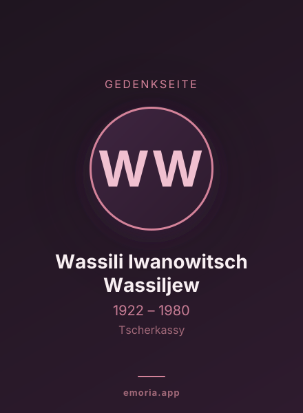 Gedenkportrait von Wassili Iwanowitsch Wassiljew