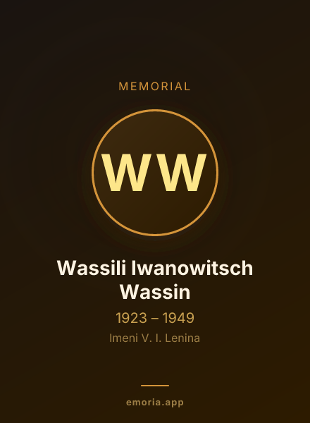 Memorial portrait of Wassili Iwanowitsch Wassin