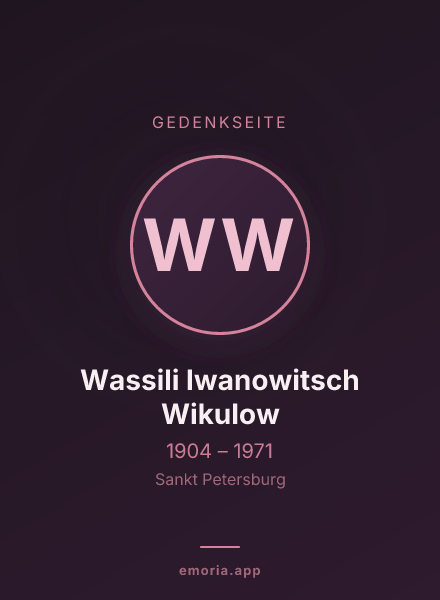 Gedenkportrait von Wassili Iwanowitsch Wikulow