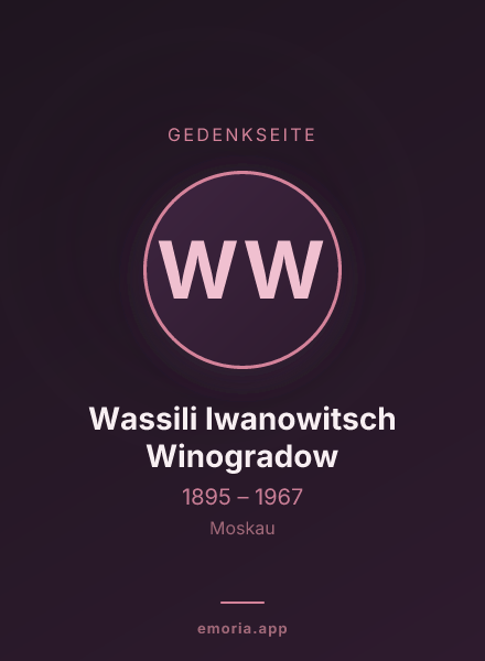 Gedenkportrait von Wassili Iwanowitsch Winogradow