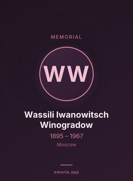 Memorial portrait of Wassili Iwanowitsch Winogradow