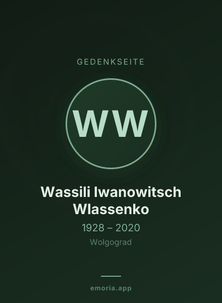 Gedenkportrait von Wassili Iwanowitsch Wlassenko