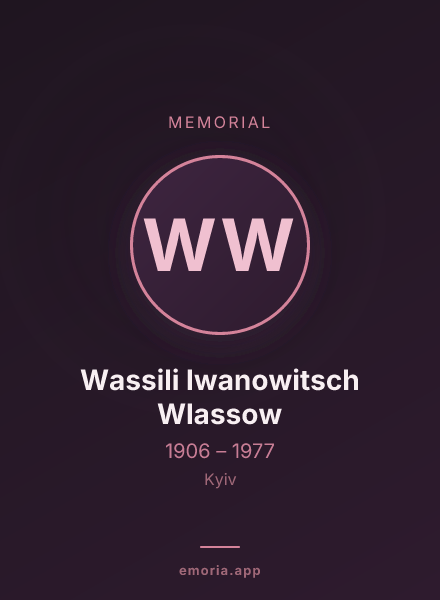 Memorial portrait of Wassili Iwanowitsch Wlassow