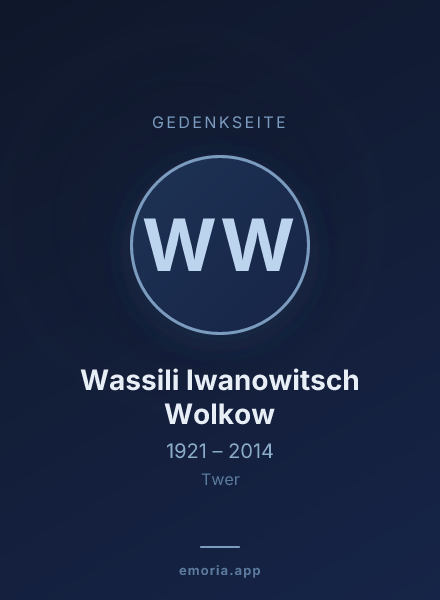 Gedenkportrait von Wassili Iwanowitsch Wolkow