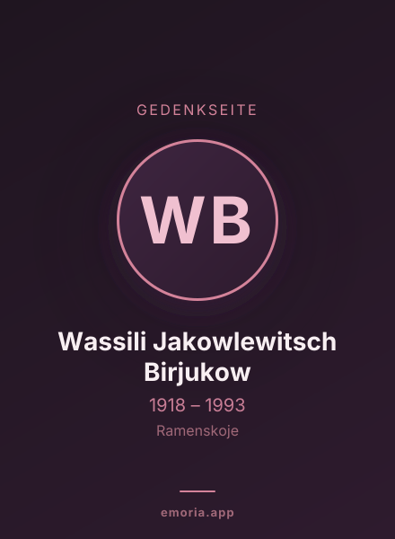 Gedenkportrait von Wassili Jakowlewitsch Birjukow