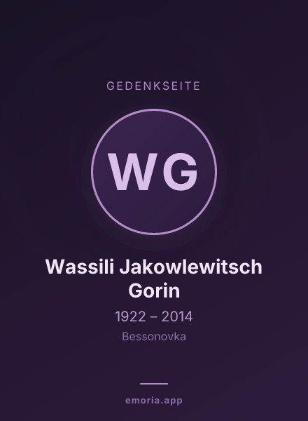 Gedenkportrait von Wassili Jakowlewitsch Gorin