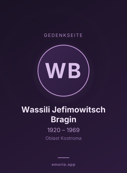 Gedenkportrait von Wassili Jefimowitsch Bragin