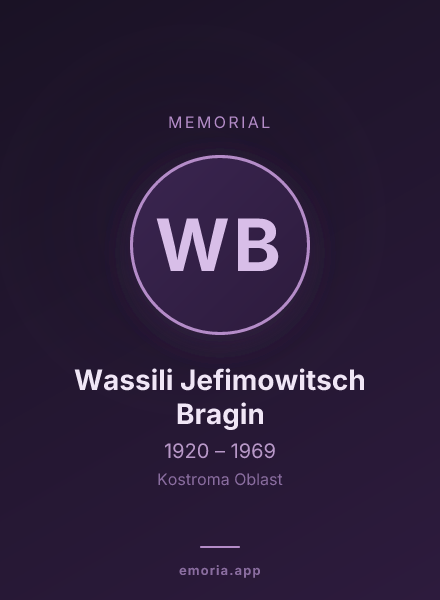 Memorial portrait of Wassili Jefimowitsch Bragin