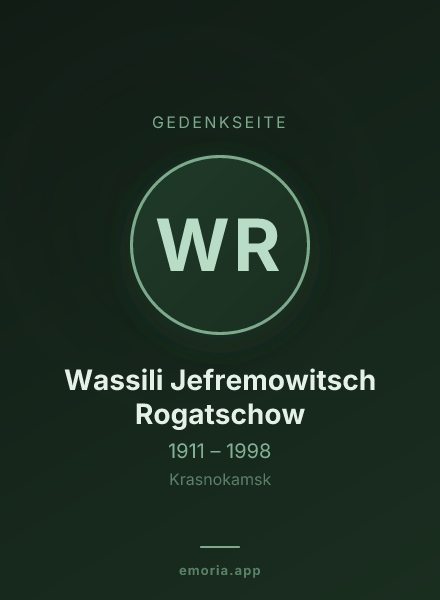 Gedenkportrait von Wassili Jefremowitsch Rogatschow