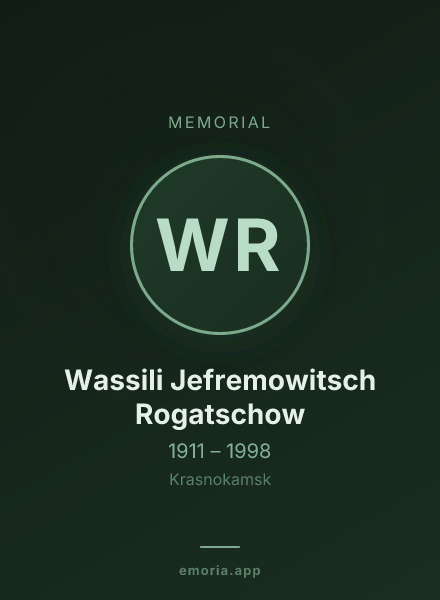 Memorial portrait of Wassili Jefremowitsch Rogatschow