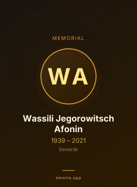 Memorial portrait of Wassili Jegorowitsch Afonin
