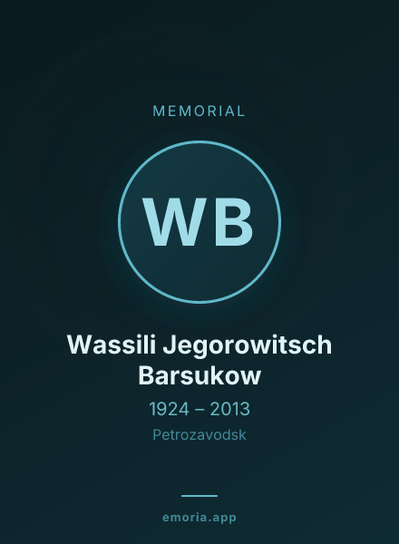 Memorial portrait of Wassili Jegorowitsch Barsukow