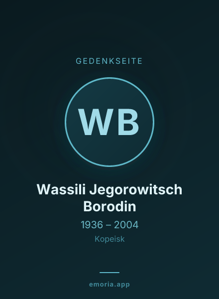 Gedenkportrait von Wassili Jegorowitsch Borodin