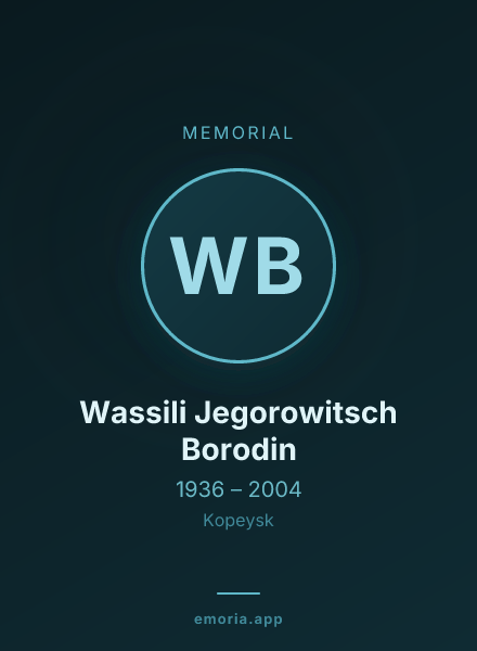 Memorial portrait of Wassili Jegorowitsch Borodin