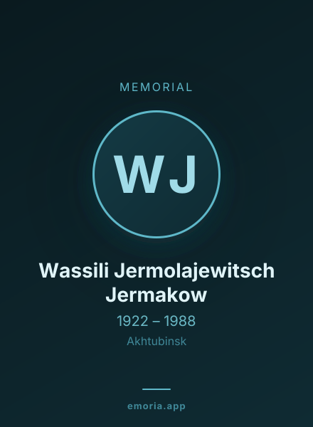 Memorial portrait of Wassili Jermolajewitsch Jermakow