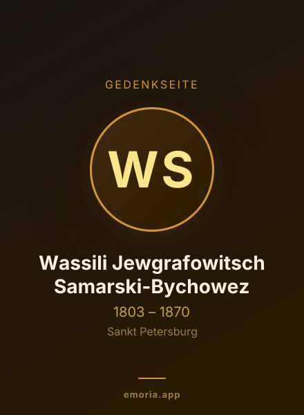 Gedenkportrait von Wassili Jewgrafowitsch Samarski-Bychowez