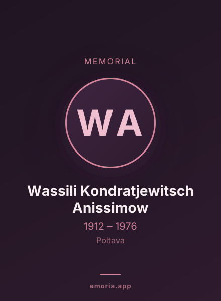 Memorial portrait of Wassili Kondratjewitsch Anissimow