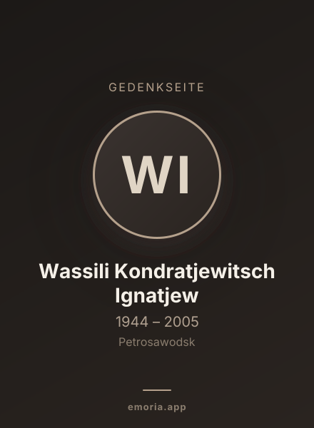 Gedenkportrait von Wassili Kondratjewitsch Ignatjew