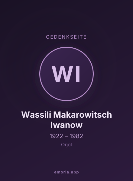 Gedenkportrait von Wassili Makarowitsch Iwanow