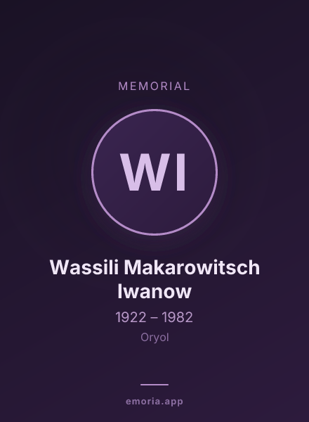 Memorial portrait of Wassili Makarowitsch Iwanow